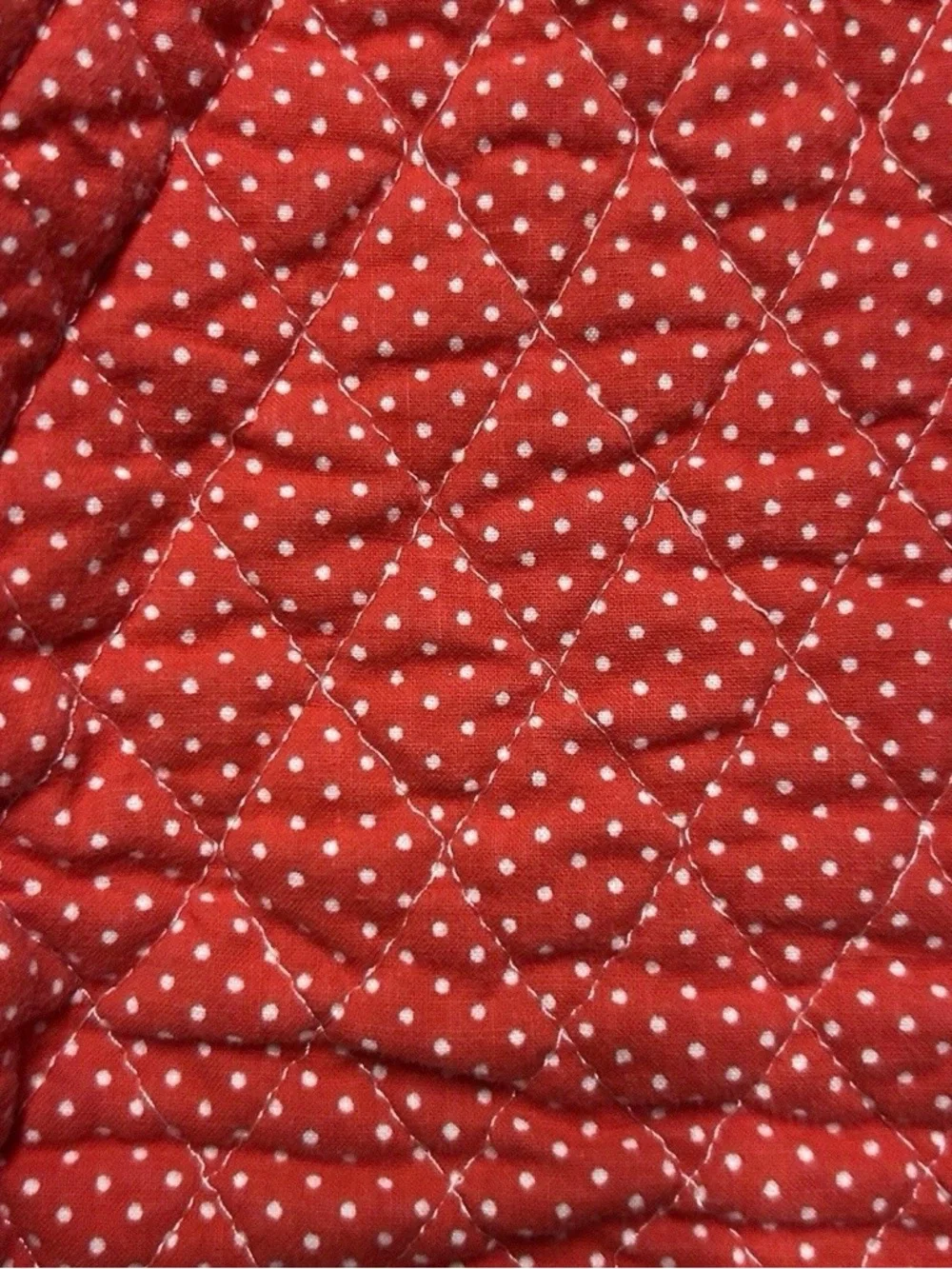 Vintage Baby Girl Quilted Red Pants With White Polka Dots Size 12 Months
